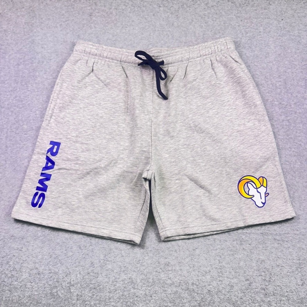 NFL Los Angeles Rams Team Apparel Gray Fleece Shorts Mens 2XL NWT‎